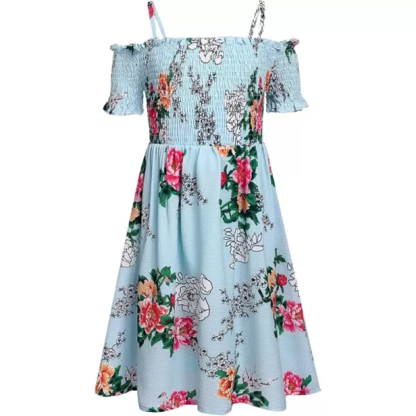Arshiner Girls Casual Summer Floral Sleeveless Sundress Holiday Cami Dress