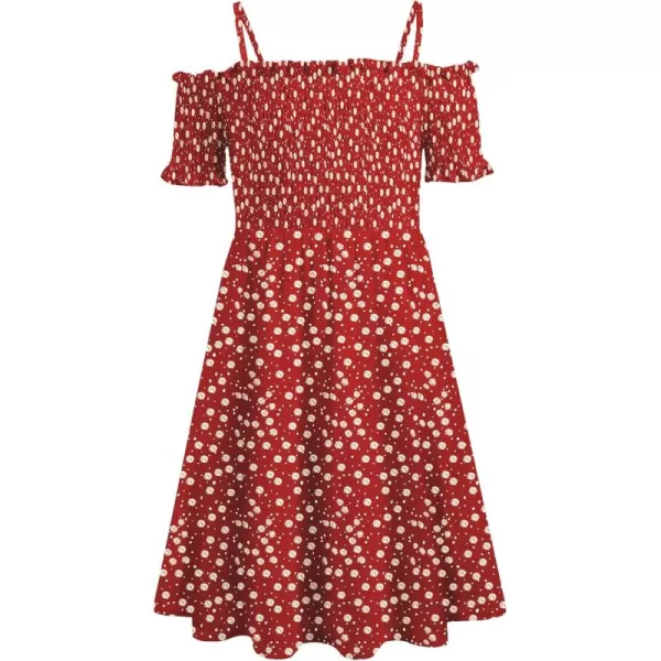 Arshiner Girls Casual Summer Floral Sleeveless Sundress Holiday Cami Dress