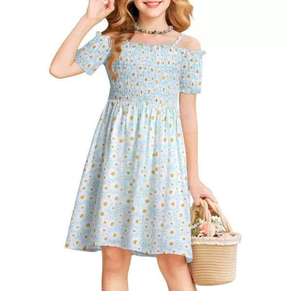 Arshiner Girls Casual Summer Floral Sleeveless Sundress Holiday Cami Dress