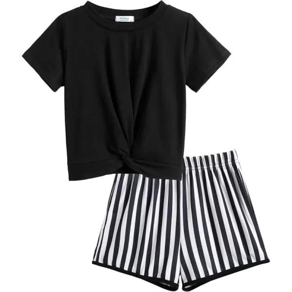 Arshiner Girls Clothing Sets Twist Front Top and Shorts 2 Piece Outfits Activewear Tracksuit 3-14 Year