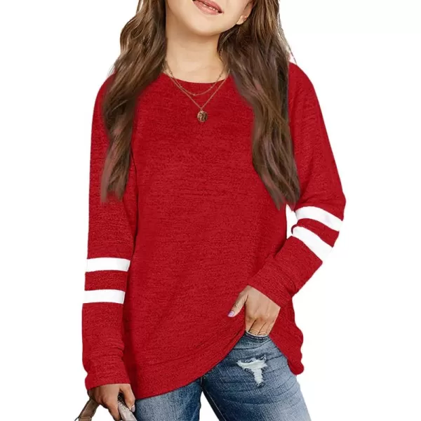 Arshiner Girls Crewneck Sweatshirt Color Block Long Sleeve Knit Sweaters Tunic Tops for 5-13 Years