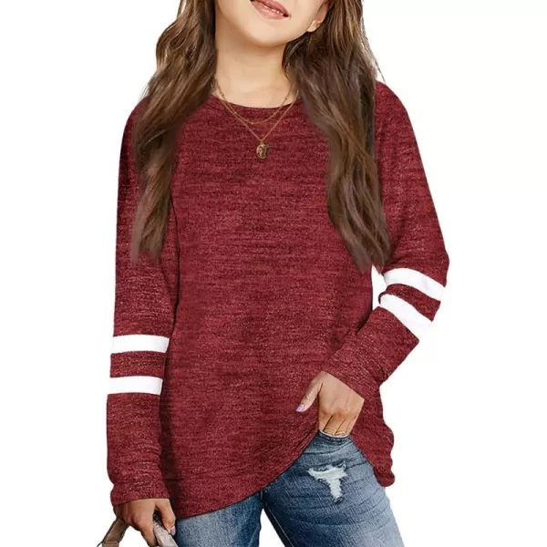 Arshiner Girls Crewneck Sweatshirt Color Block Long Sleeve Knit Sweaters Tunic Tops for 5-13 Years