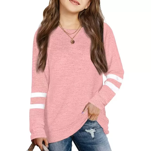 Arshiner Girls Crewneck Sweatshirt Color Block Long Sleeve Knit Sweaters Tunic Tops for 5-13 Years