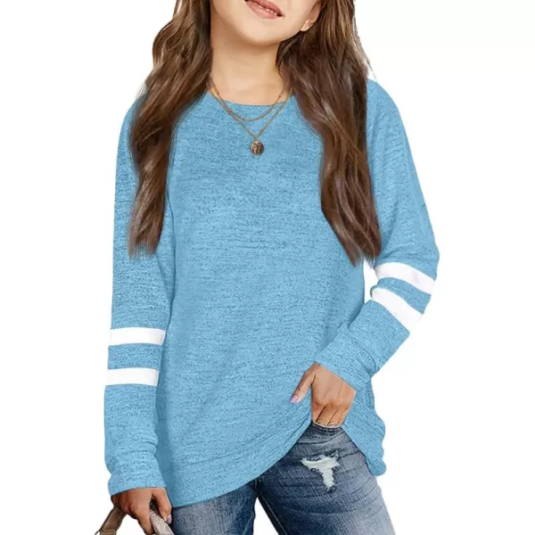 Arshiner Girls Crewneck Sweatshirt Color Block Long Sleeve Knit Sweaters Tunic Tops for 5-13 Years
