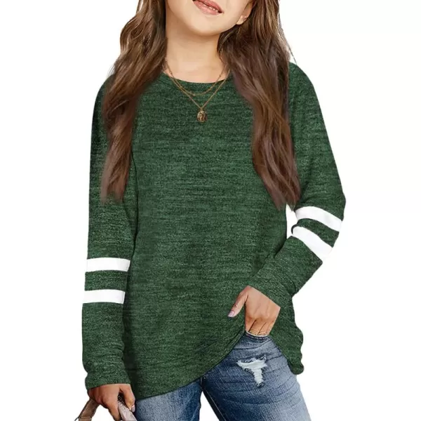 Arshiner Girls Crewneck Sweatshirt Color Block Long Sleeve Knit Sweaters Tunic Tops for 5-13 Years