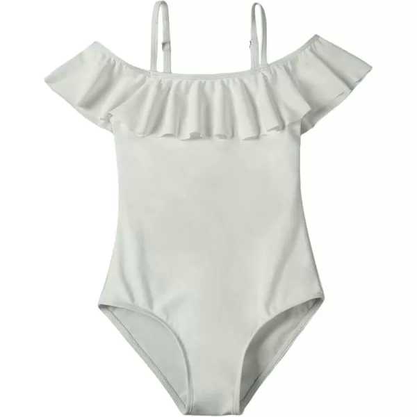 Arshiner Girls One Piece Swimsuits Ruffle Bathing SuitsTeen Girl Off Shoulder Swimwear4-12 Years