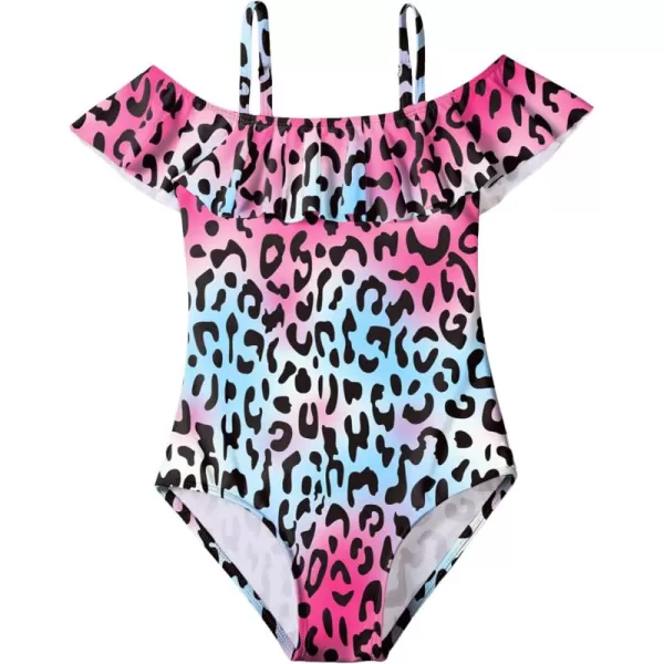 Arshiner Girls One Piece Swimsuits Ruffle Bathing SuitsTeen Girl Off Shoulder Swimwear4-12 Years