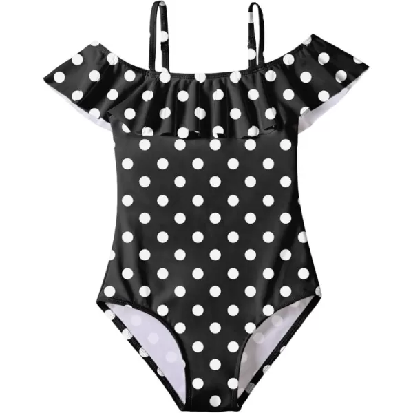 Arshiner Girls One Piece Swimsuits Ruffle Bathing SuitsTeen Girl Off Shoulder Swimwear4-12 Years
