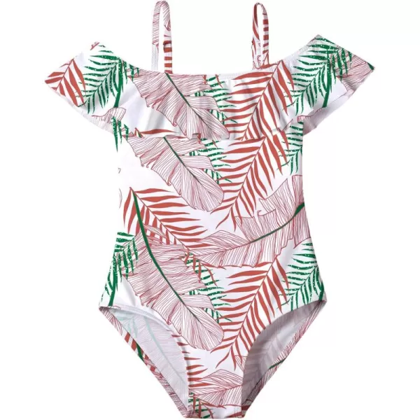 Arshiner Girls One Piece Swimsuits Ruffle Bathing SuitsTeen Girl Off Shoulder Swimwear4-12 Years