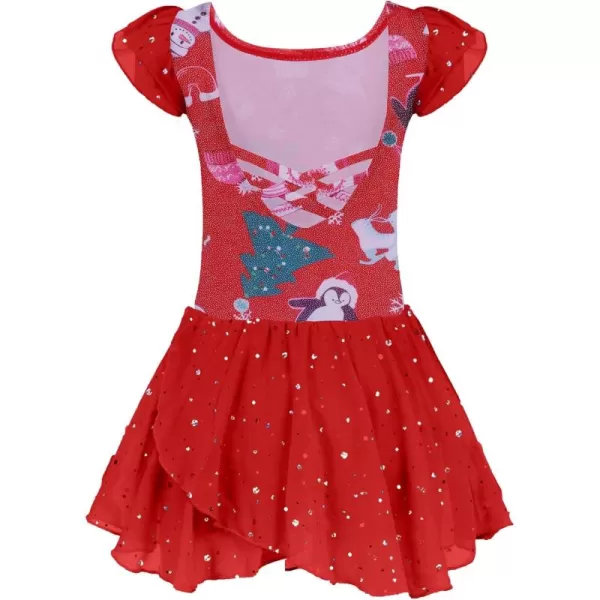 Arshiner Girls Ruffle Sleeve Ballet Dance Dress Tutu Skirted Leotard