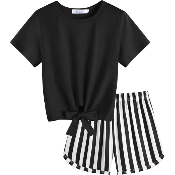Arshiner Girls Summer Shorts Set Kids 2Pcs Tie Dye Sport T-Shirt and Shorts Set Floral Print Clothing Sets