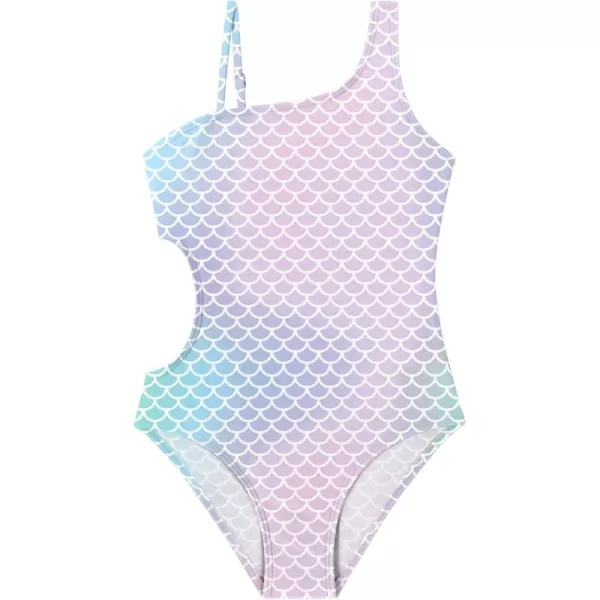 Arshiner Girls Swimsuit Cutout One Piece Swimsuits One Shoulder Bathing Suit Cute Swimwear for 6-14 Years