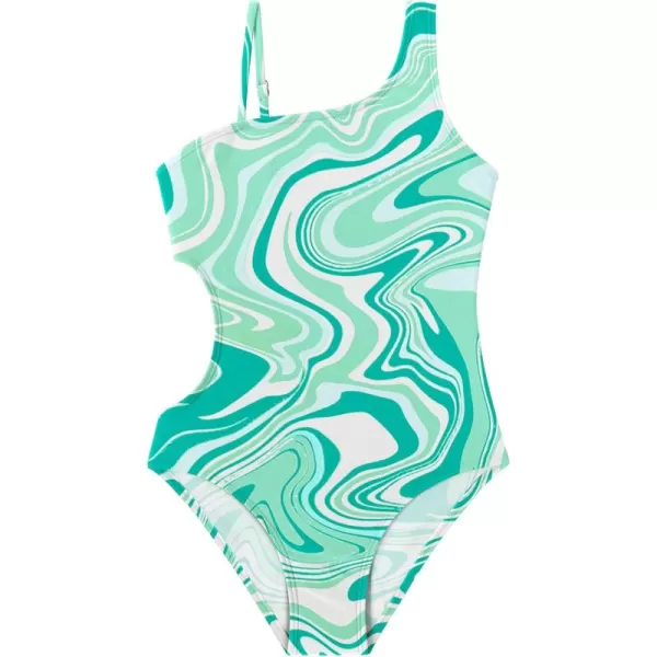 Arshiner Girls Swimsuit Cutout One Piece Swimsuits One Shoulder Bathing Suit Cute Swimwear for 6-14 Years