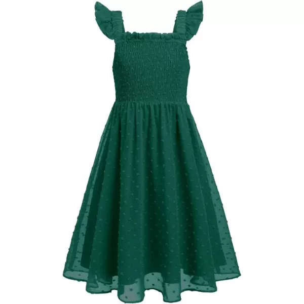 Arshiner Girls Swiss Dot Dress Sleeveless Ruffle Trim Flowy Cute Girly Sundress for 4-13 Years