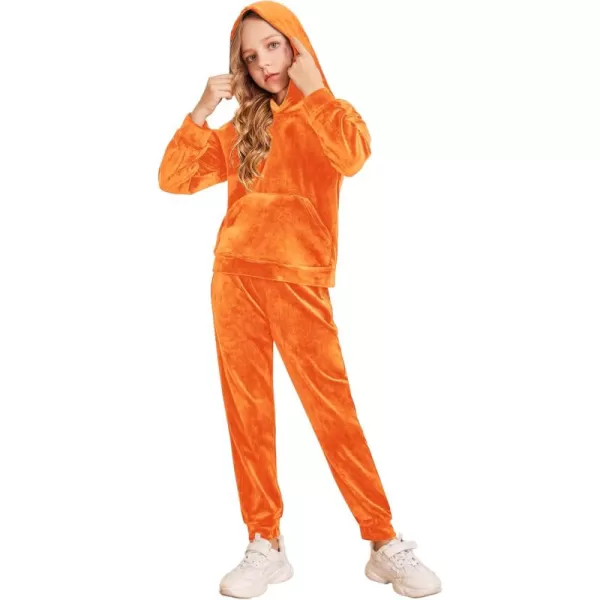 Arshiner Girls Velour 2 Pieces Tracksuits Outfits Athletic Hoodies Sweatshirts and Sweatpants Athletic Clothing Sets