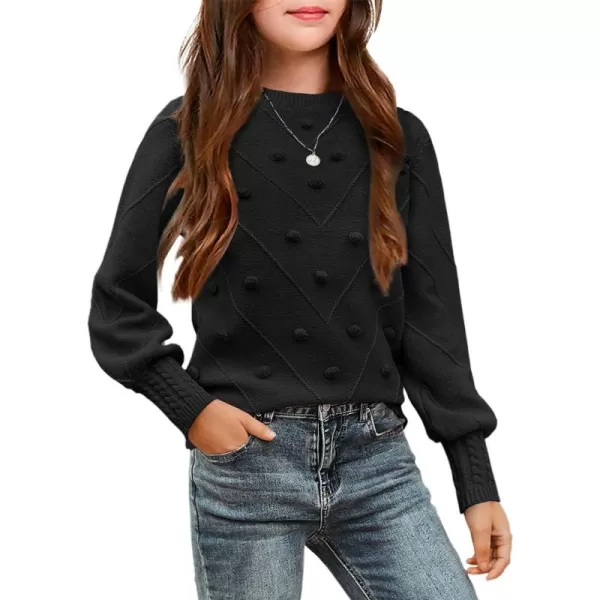 Arshiner Kid Girls Crew Neck Lantern Sleeve Sweater Cute Jumper Top Pullover Outwear 5-13 Years