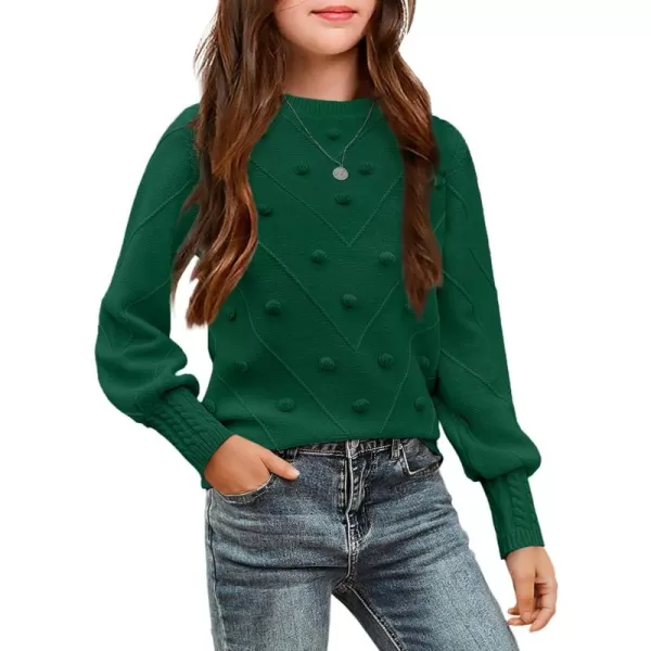 Arshiner Kid Girls Crew Neck Lantern Sleeve Sweater Cute Jumper Top Pullover Outwear 5-13 Years