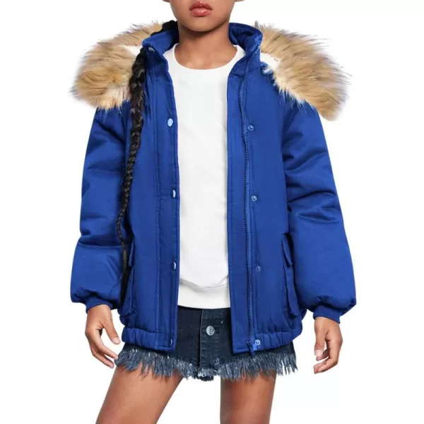 Arshiner Kids Girls Winter Coats Warm Thick Padded Hooded Fleece Lined Puffer Parka Jacket
