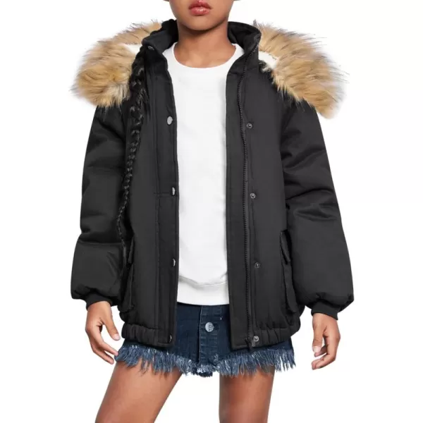 Arshiner Kids Girls Winter Coats Warm Thick Padded Hooded Fleece Lined Puffer Parka Jacket