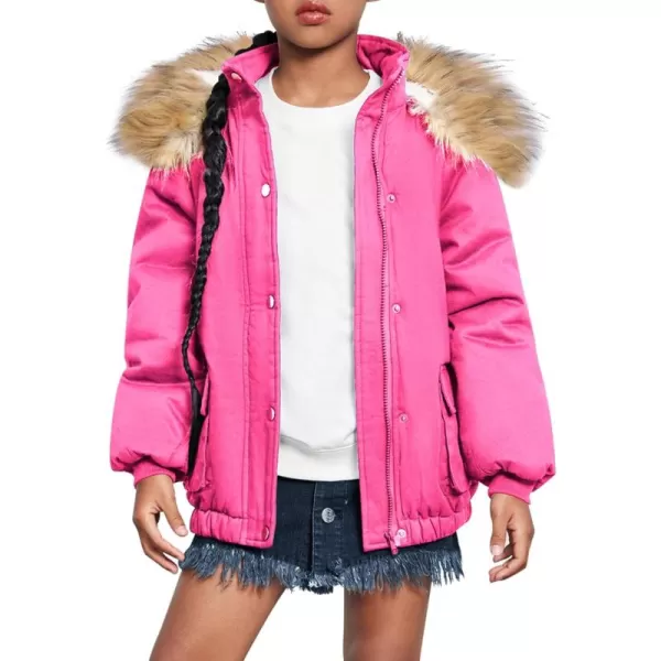 Arshiner Kids Girls Winter Coats Warm Thick Padded Hooded Fleece Lined Puffer Parka Jacket