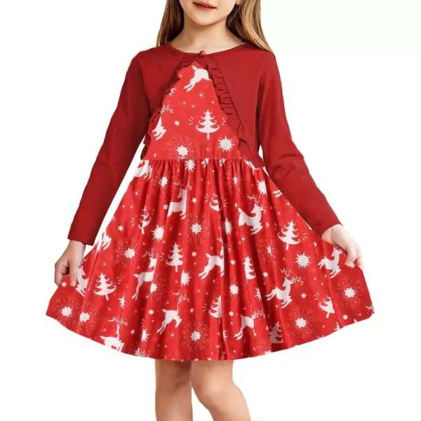 Arshiner Toddler Dress and Cardigan Girl Floral Print Sleeveless Sundress and Long Sleeve Shrugs Sets