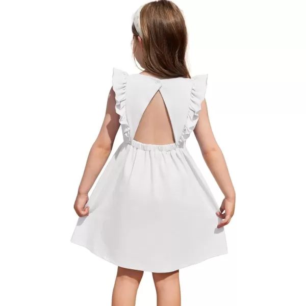 Arshiner Toddler Girls Dresses Ruffle Sleeve Dress for Girl Baby Summer Backless Dresses 2-6T