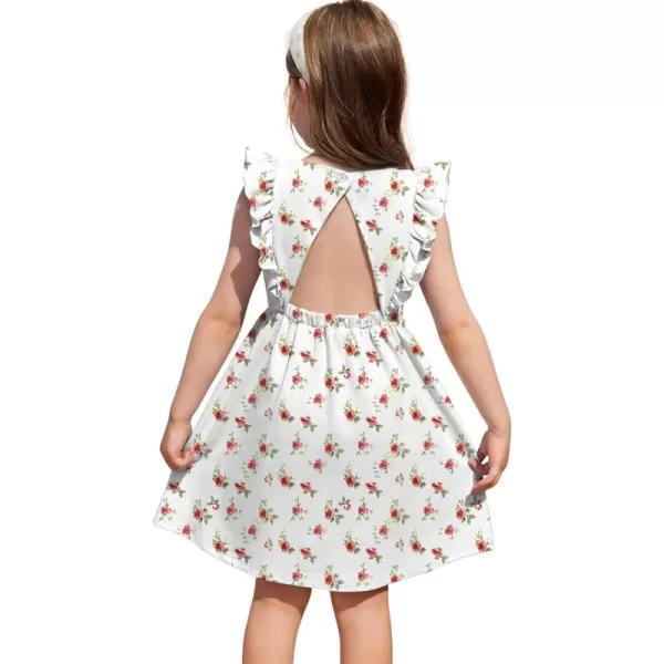 Arshiner Toddler Girls Dresses Ruffle Sleeve Dress for Girl Baby Summer Backless Dresses 2-6T
