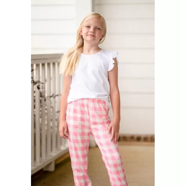 Arshiner 2 Piece Girl Clothes Outfits Spring Summer Ruffle Trim Tank Top Shirts and Pant Set with Pockets