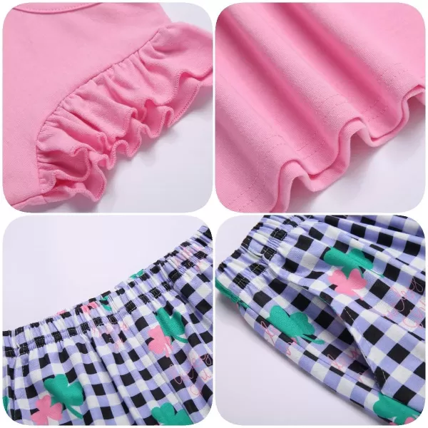 Arshiner 2 Piece Girl Clothes Outfits Spring Summer Ruffle Trim Tank Top Shirts and Pant Set with Pockets