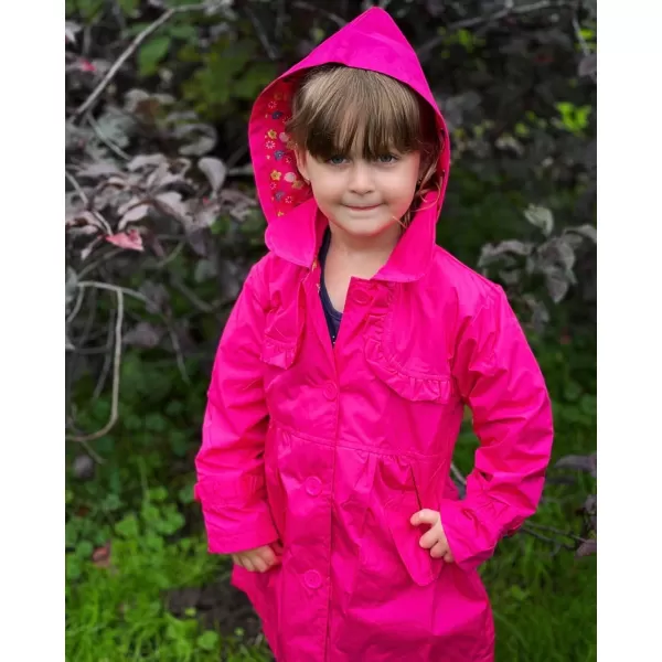 Arshiner Baby Girl Kid Floral Hooded Rain Jacket Outwear lightweight Raincoat Windbreaker