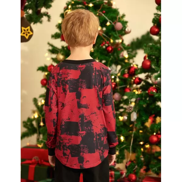 Arshiner Boy's Loose Long Sleeve Solid/Tie-Dyed Print Curve Hem T Shirt for 5-12 Years