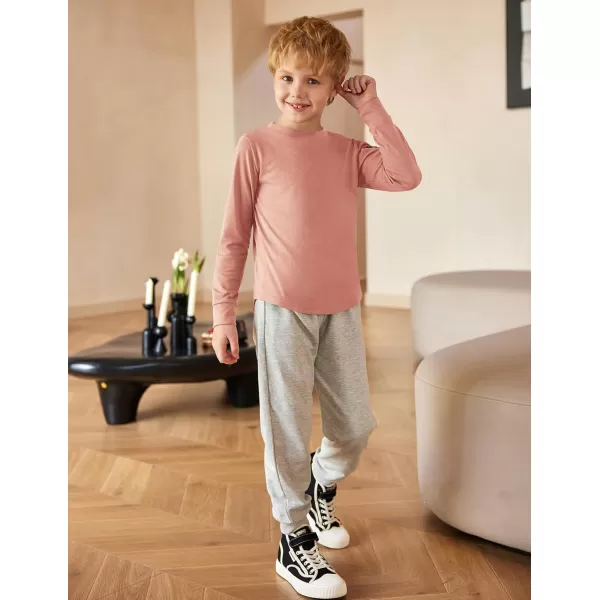 Arshiner Boy's Loose Long Sleeve Solid/Tie-Dyed Print Curve Hem T Shirt for 5-12 Years