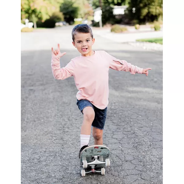 Arshiner Boy's Loose Long Sleeve Solid/Tie-Dyed Print Curve Hem T Shirt for 5-12 Years
