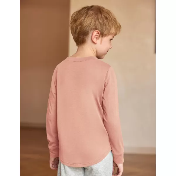 Arshiner Boy's Loose Long Sleeve Solid/Tie-Dyed Print Curve Hem T Shirt for 5-12 Years