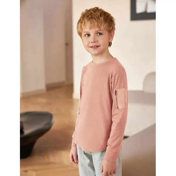 Arshiner Boy's Loose Long Sleeve Solid/Tie-Dyed Print Curve Hem T Shirt for 5-12 Years