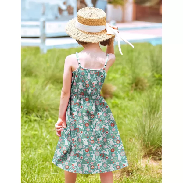 Arshiner Girl Summer Spaghetti Strap Casual Knee Length Cami Dresses for 4-12 Year
