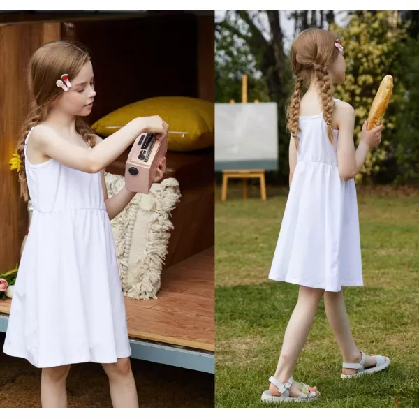 Arshiner Girl Summer Spaghetti Strap Casual Knee Length Cami Dresses for 4-12 Year