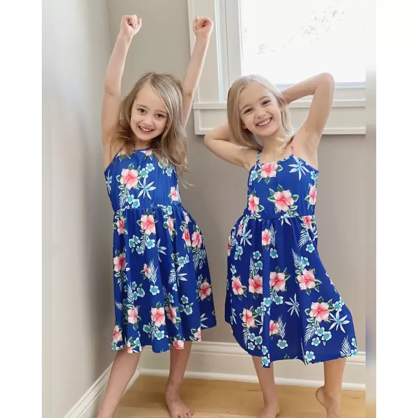 Arshiner Girl Summer Spaghetti Strap Casual Knee Length Cami Dresses for 4-12 Year