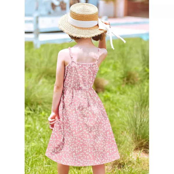 Arshiner Girl Summer Spaghetti Strap Casual Knee Length Cami Dresses for 4-12 Year