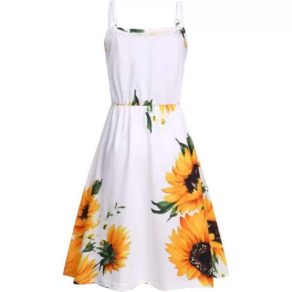 Arshiner Girl Summer Spaghetti Strap Casual Knee Length Cami Dresses for 4-12 Year