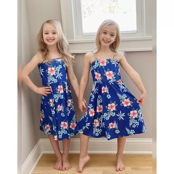 Arshiner Girl Summer Spaghetti Strap Casual Knee Length Cami Dresses for 4-12 Year