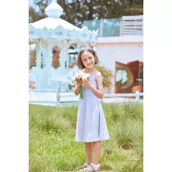 Arshiner Girl Summer Spaghetti Strap Casual Knee Length Cami Dresses for 4-12 Year