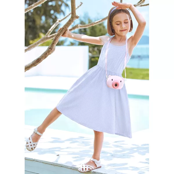 Arshiner Girl Summer Spaghetti Strap Casual Knee Length Cami Dresses for 4-12 Year