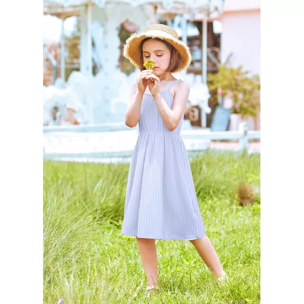Arshiner Girl Summer Spaghetti Strap Casual Knee Length Cami Dresses for 4-12 Year