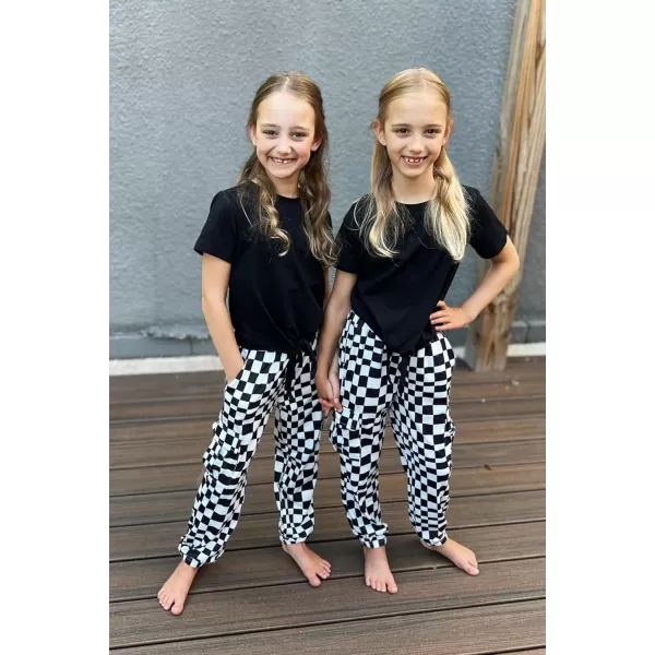Arshiner Girls 2 Piece Outfits Short Sleeve Tie Knot Front Tee Tops and Cargo Jogger Pants Set Kids Clothing Sets