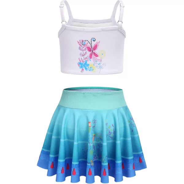 Arshiner Girls' 3Pcs Swimsuits Bikini Bathing Suit Beach Surf Floral Tankini Swimwear