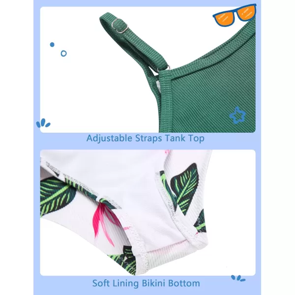 Arshiner Girls' 3Pcs Swimsuits Bikini Bathing Suit Beach Surf Floral Tankini Swimwear
