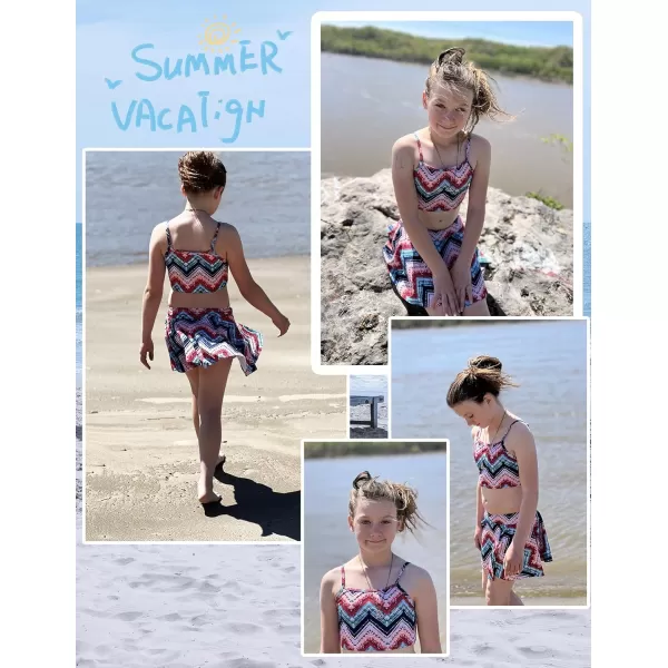 Arshiner Girls' 3Pcs Swimsuits Bikini Bathing Suit Beach Surf Floral Tankini Swimwear
