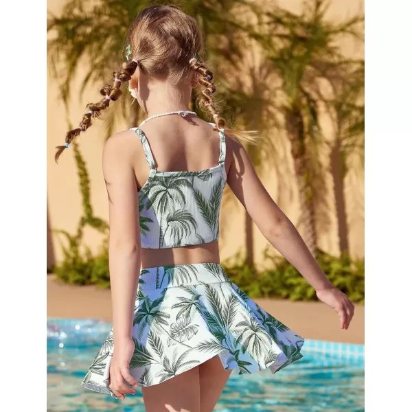 Arshiner Girls' 3Pcs Swimsuits Bikini Bathing Suit Beach Surf Floral Tankini Swimwear