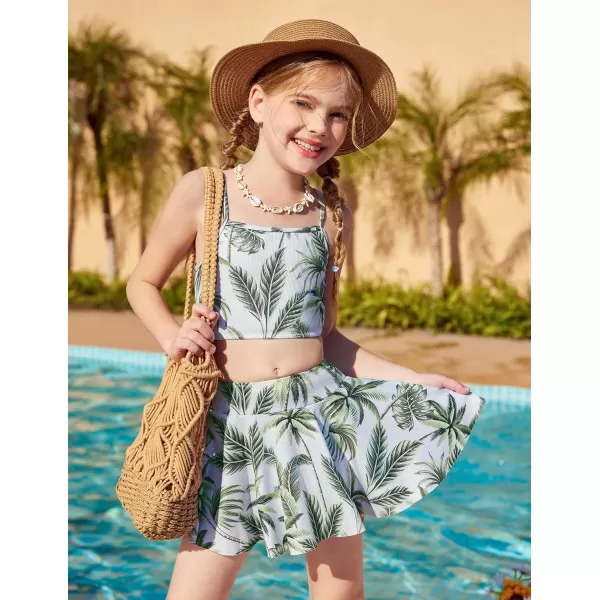 Arshiner Girls' 3Pcs Swimsuits Bikini Bathing Suit Beach Surf Floral Tankini Swimwear